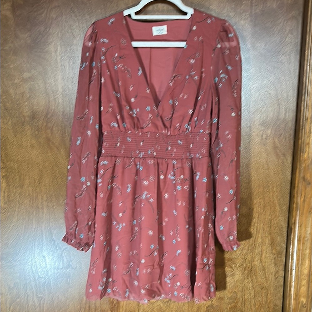 Wilfred Pink V-Neck Long Sleeve Sundress